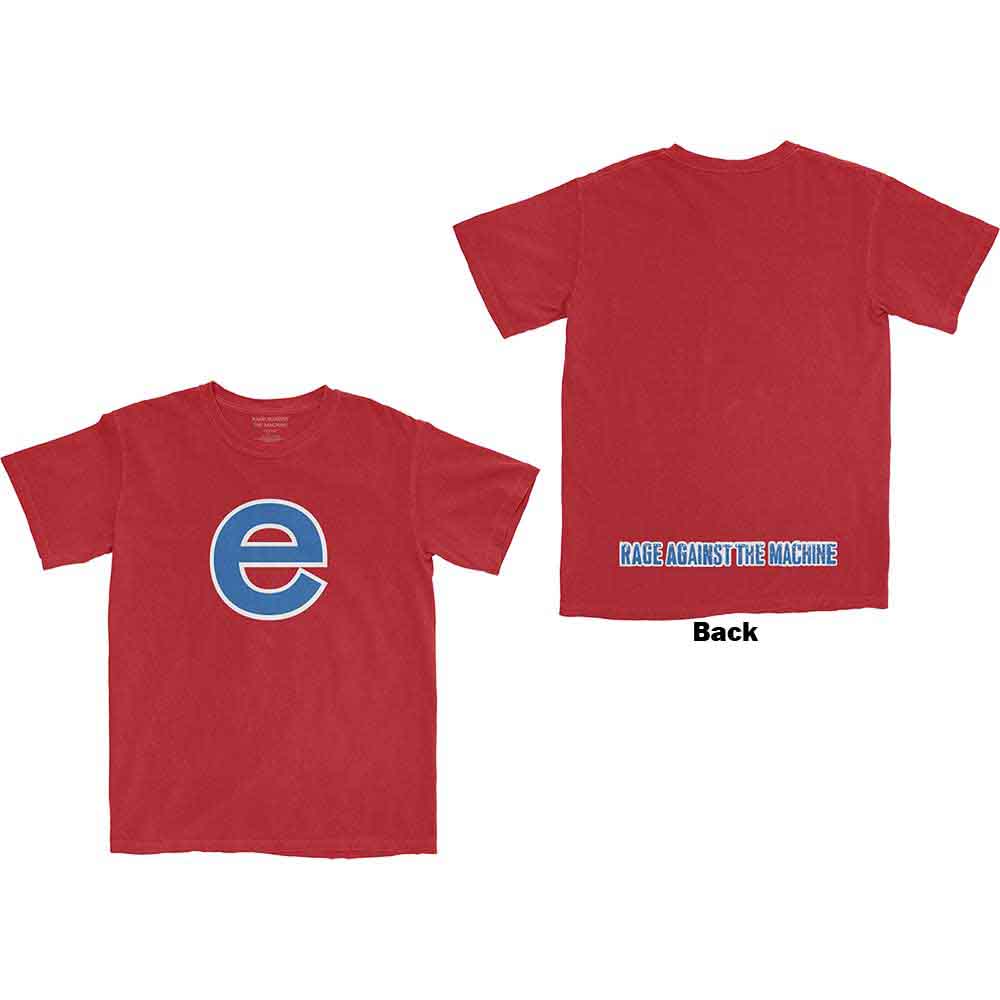 Rage Against The Machine Unisex T-Shirt: Big E (Red) (Back Print) 