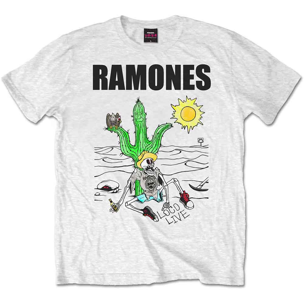 Ramones Unisex T-Shirt: Loco Live (White)