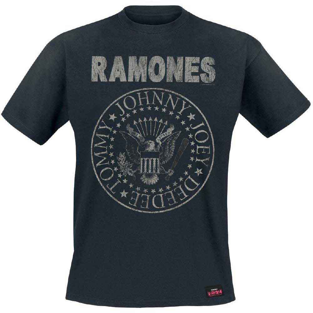 Ramones Unisex T-Shirt: Seal Hey Ho (Black) (Back Print) 