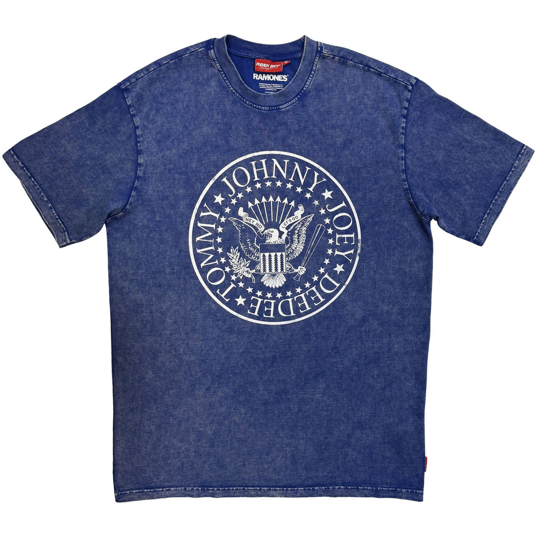 Ramones Unisex Unplugged T-Shirt: Presidential Seal Wash (Blue) (Back Print)