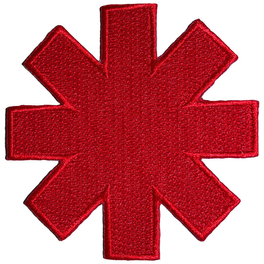 Red Hot Chili Peppers Standard Patch: Asterisk Cut-Out Red Border 