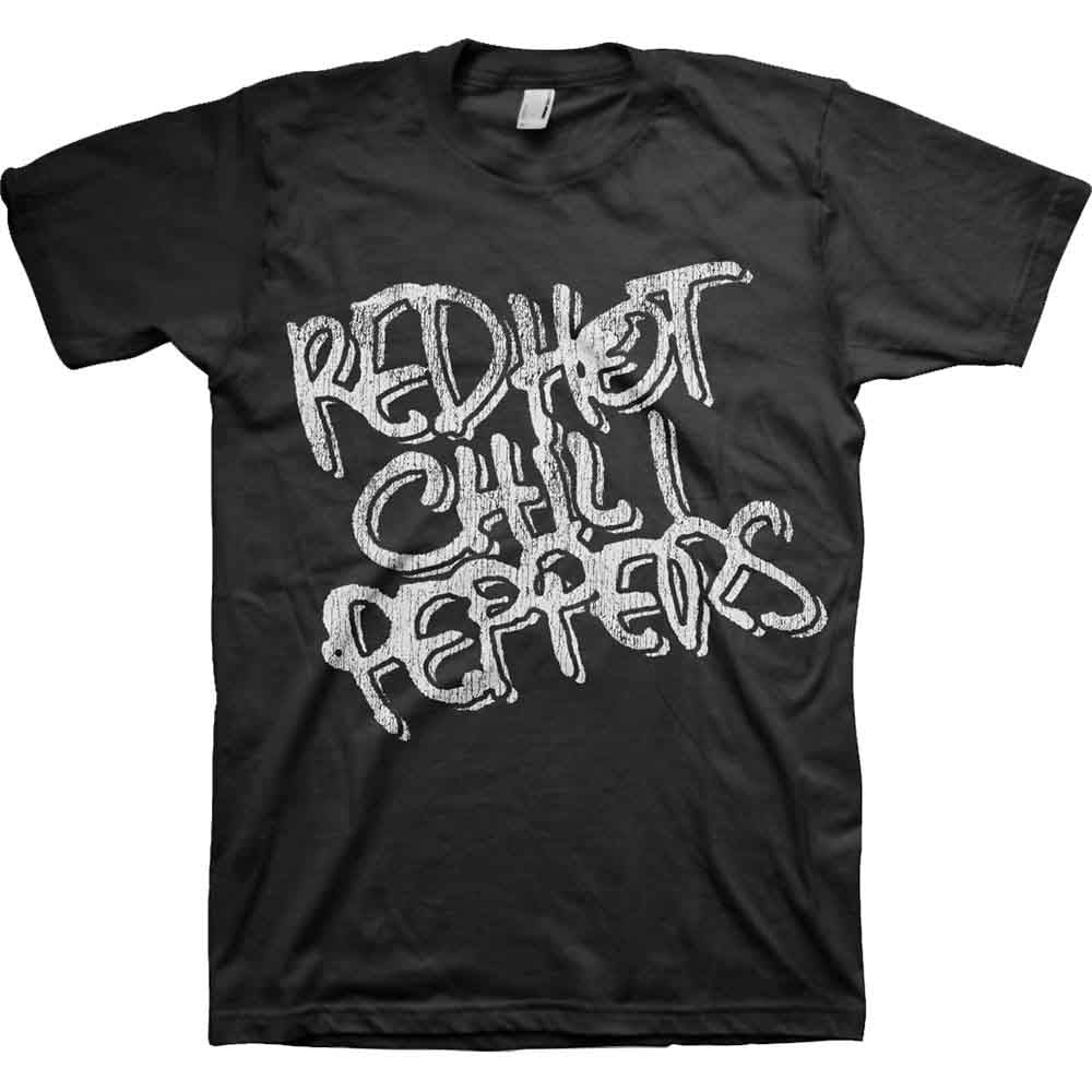 Red Hot Chili Peppers Unisex T-Shirt: Black &amp; White Logo (Black)