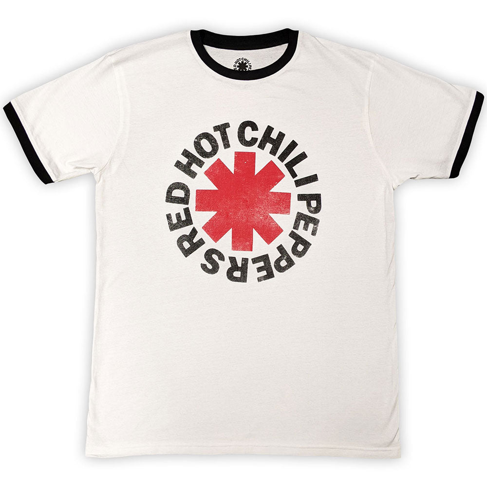 Red Hot Chili Peppers Unisex Ringer T-Shirt: Logo Ringer (White)
