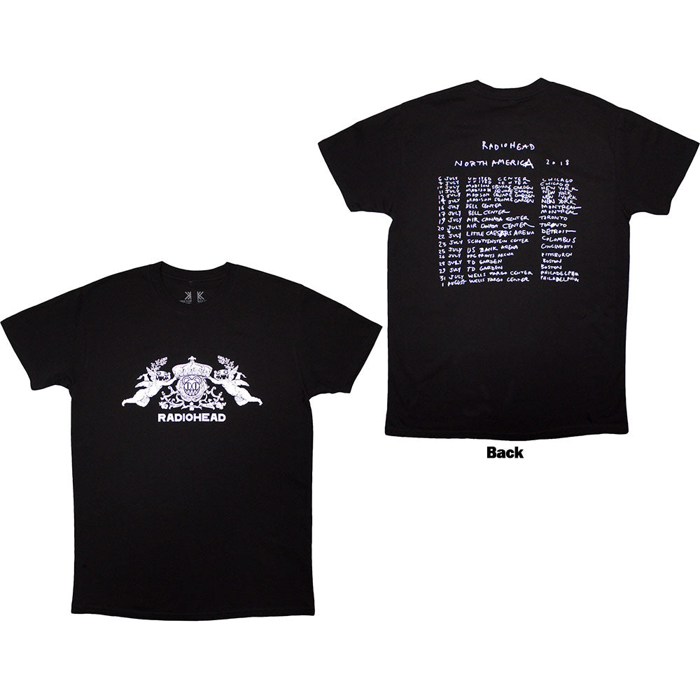 Radiohead Unisex Organic T-Shirt: Bearhead Crest (Black) (Back Print)