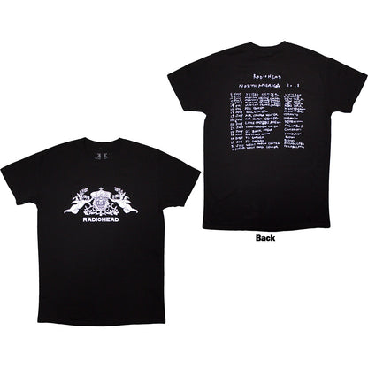 Radiohead Unisex Organic T-Shirt: Bearhead Crest (Black) (Back Print)