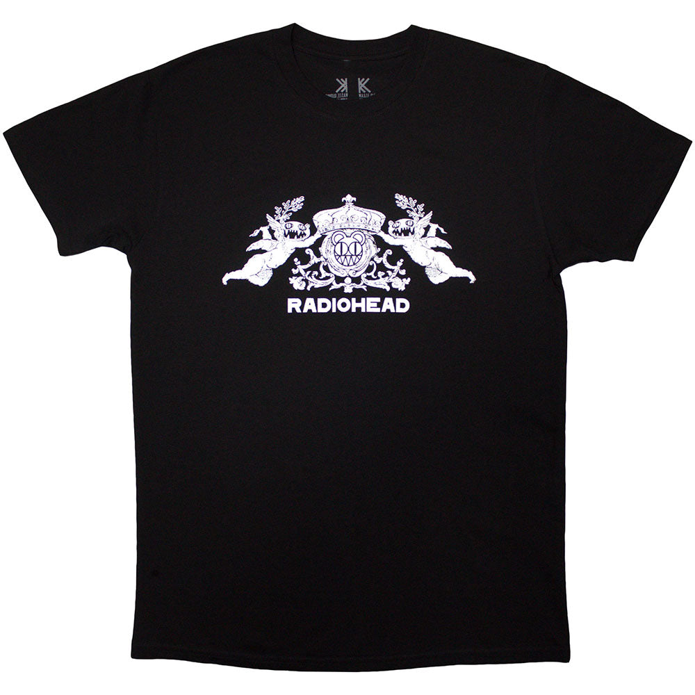 Radiohead Unisex Organic T-Shirt: Bearhead Crest (Black) (Back Print)
