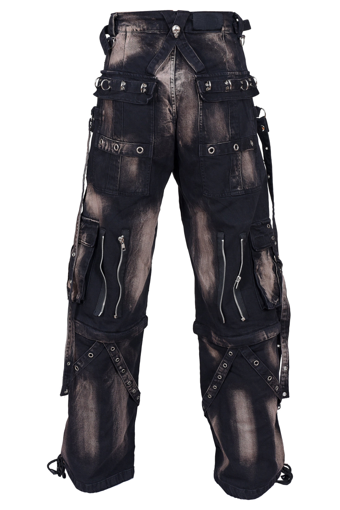 Black Wash Cargo Pants (Black) (✦ Rattlesnake)
