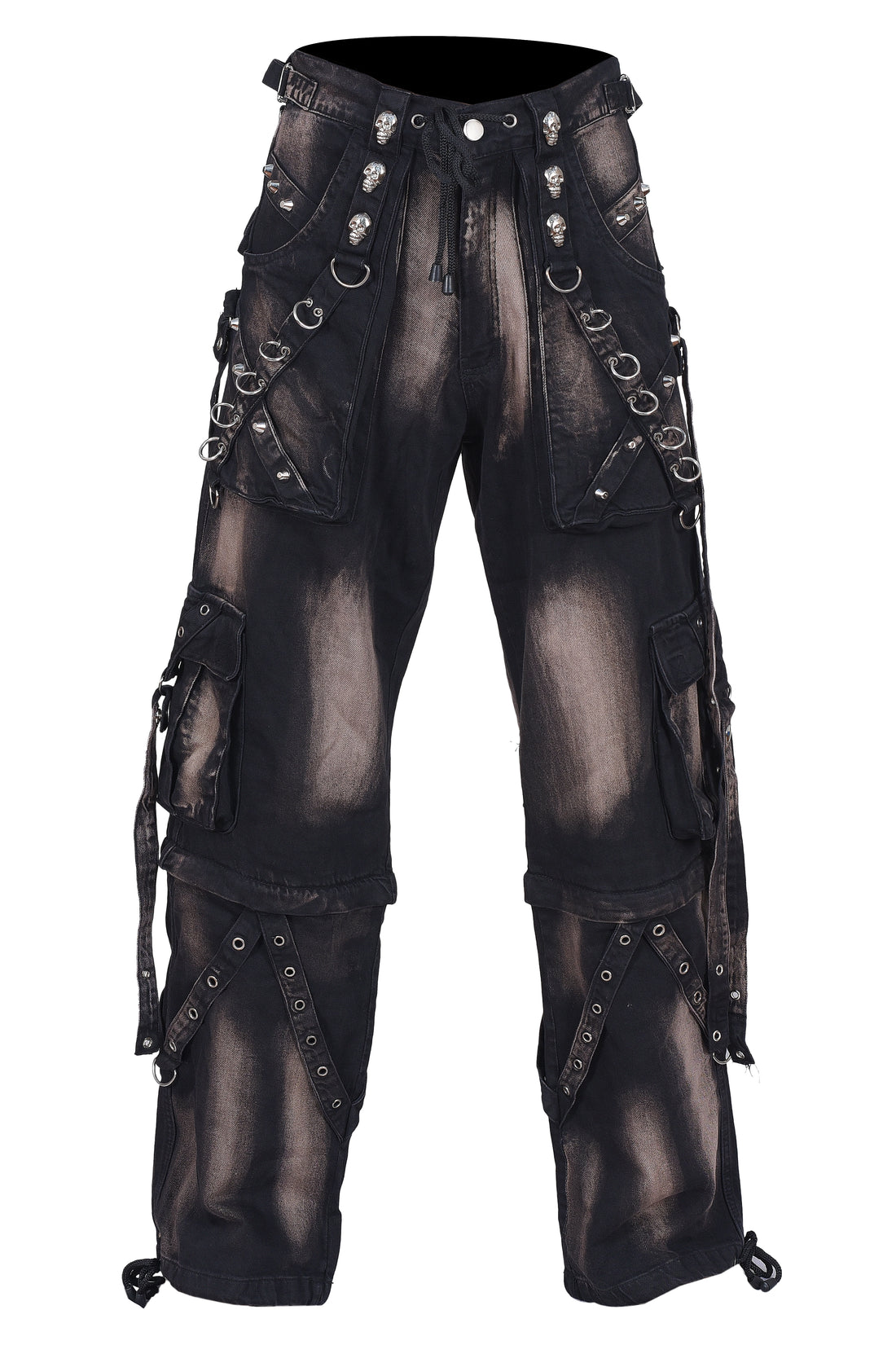 Black Wash Cargo Pants (Black) (✦ Rattlesnake)