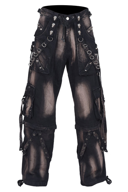 Black Wash Cargo Pants (Black) (✦ Rattlesnake)