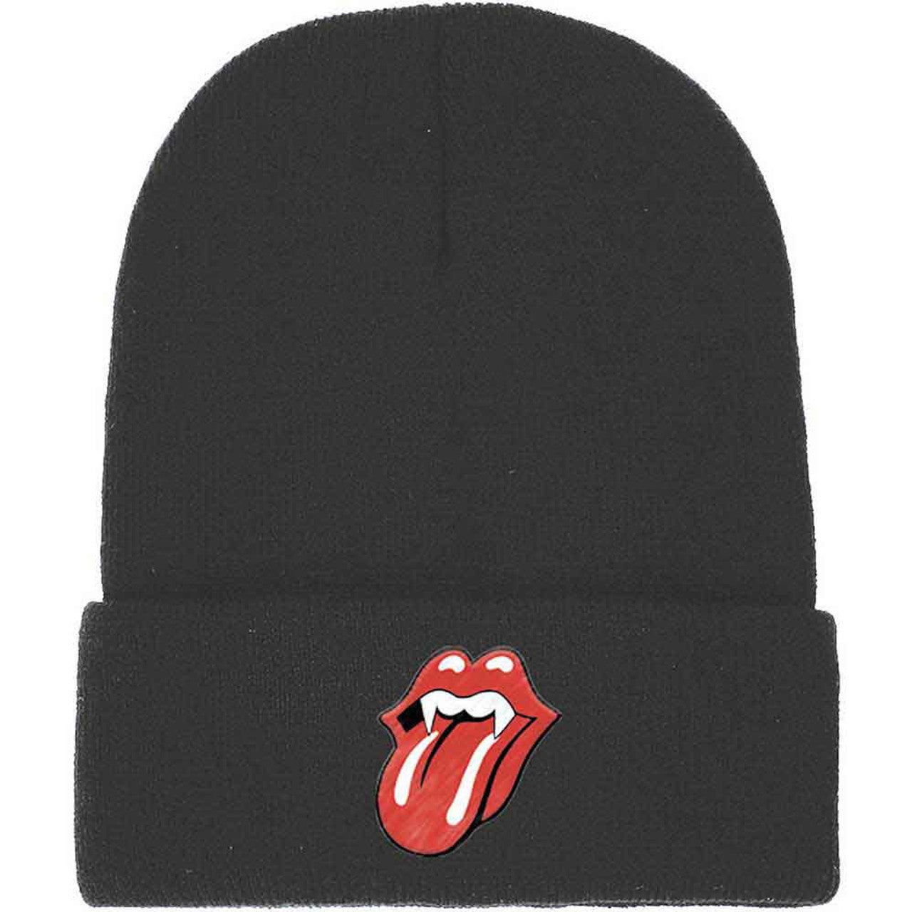 The Rolling Stones Unisex Beanie Hat: Fang Tongue (Black)