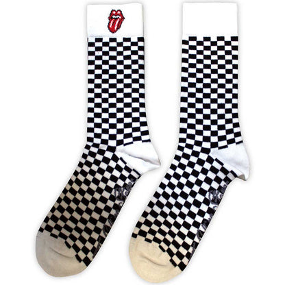 The Rolling Stones Unisex Ankle Socks: Check (White) (UK Size 7 - 11)