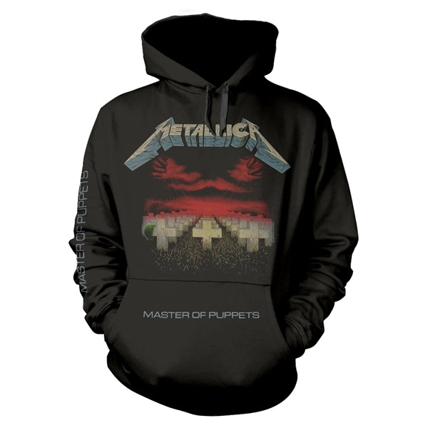 Metallica Unisex Pullover Hoodie: Master Of Puppets Tracks (Black) (Back Print)