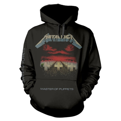 Metallica Unisex Pullover Hoodie: Master Of Puppets Tracks (Black) (Back Print)