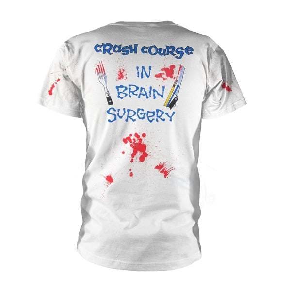 Metallica Unisex T-Shirt: Crash Course In Brain Surgery (All Over/White (Back Print)
