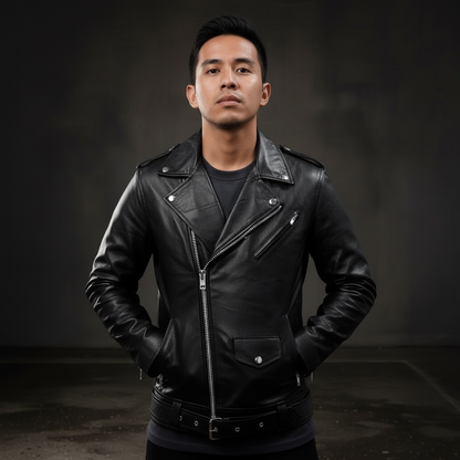 Leather Jacket (Black) (✦ British Denim Ind.)