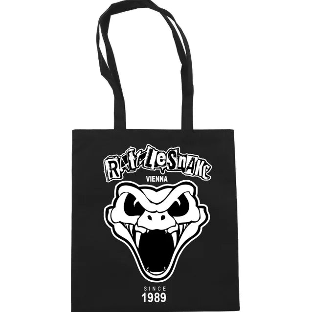 Rattlesnake Cotton Shopper Bag: Vienna 1989 (Black)