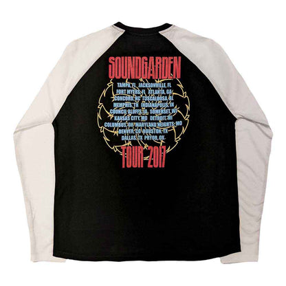 Soundgarden Unisex Raglan T-Shirt: Tour 2017 (Black &amp; White) (Back Print)