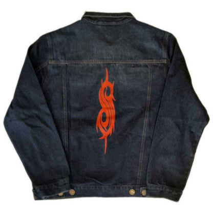 Slipknot Unisex Denim Jacket: Tribal Logo (Denim Blue) (Back Print)
