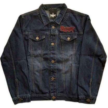 Slipknot Unisex Denim Jacket: Tribal Logo (Denim Blue) (Back Print)