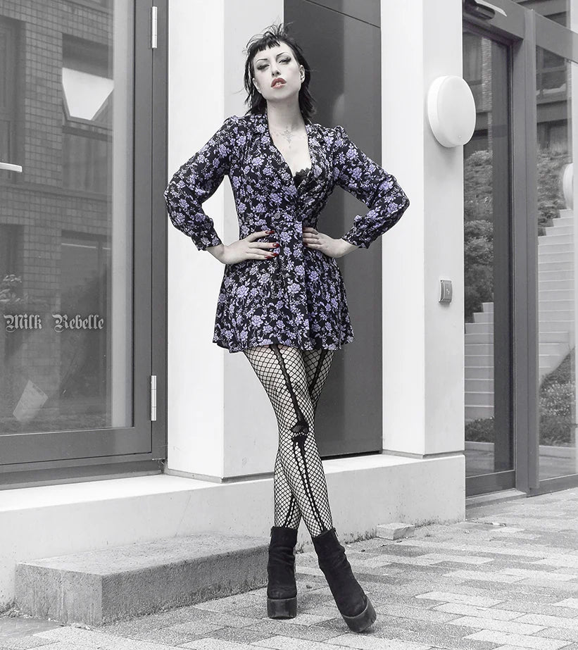 Skeleton Bone Net Tights (Black)
