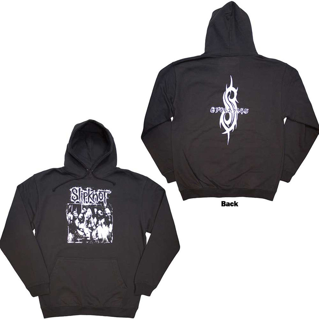 Slipknot Unisex Pullover Hoodie: Album Splatter (Charcoal Grey) (Back Print)