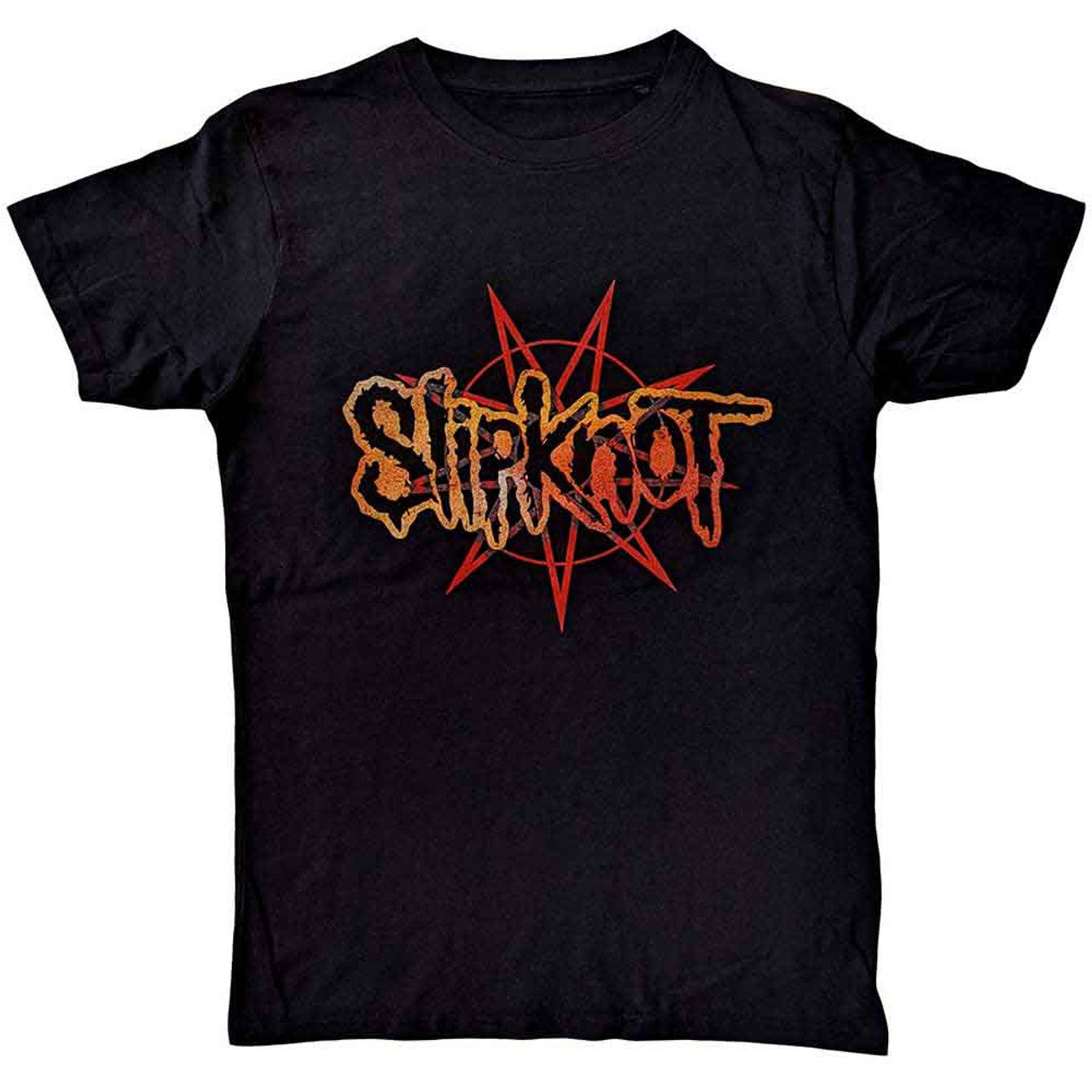 Slipknot Unisex T-Shirt: The End, So Far Pentagram Heads (Black) (Back Print) 