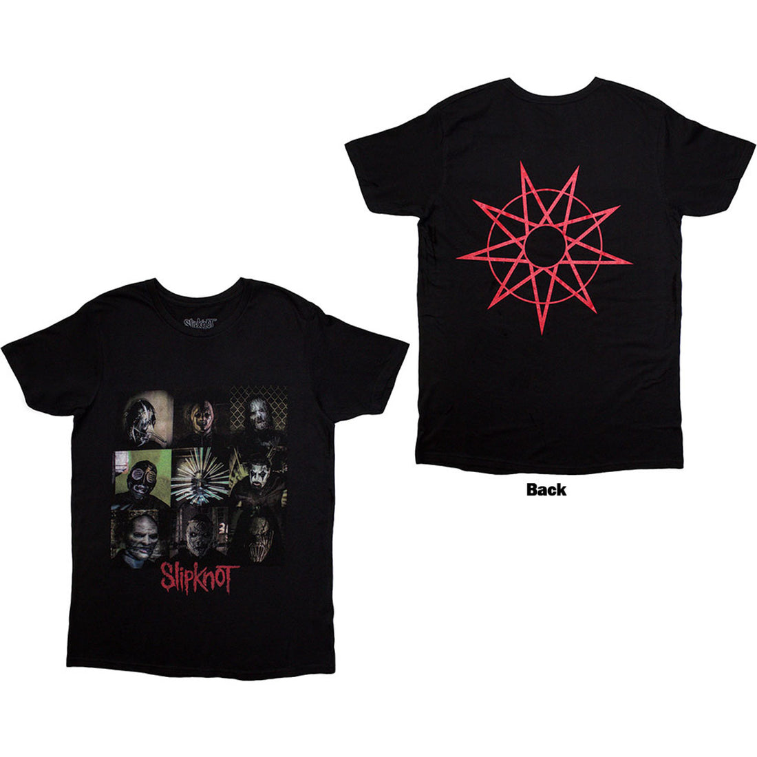 Slipknot Unisex T-Shirt: Blocks (Black) (Back Print)