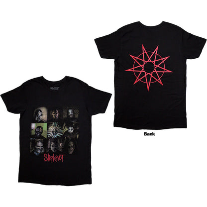 Slipknot Unisex T-Shirt: Blocks (Black) (Back Print)