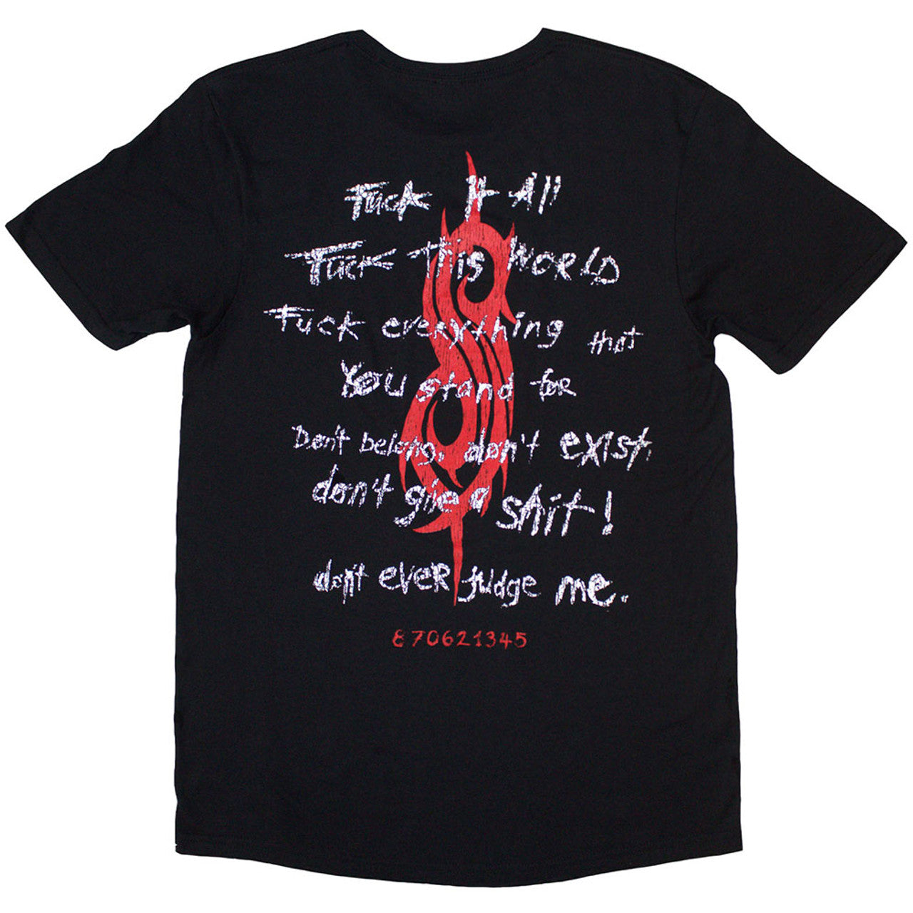 Slipknot Unisex T-Shirt: F It All (Black) (Back Print)