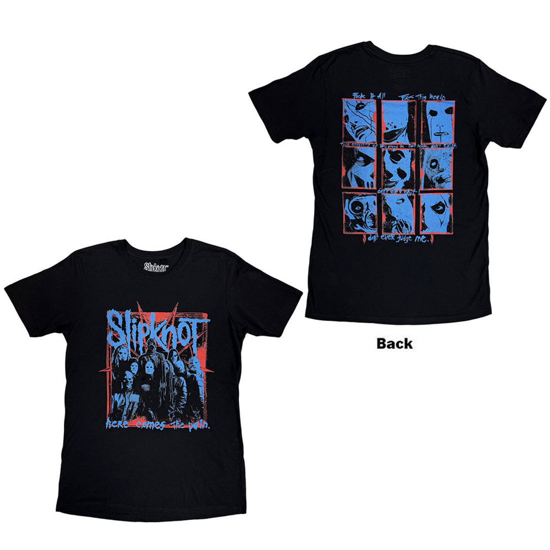 Slipknot Unisex T-Shirt: Here Comes The Pain (Black) (Back Print)
