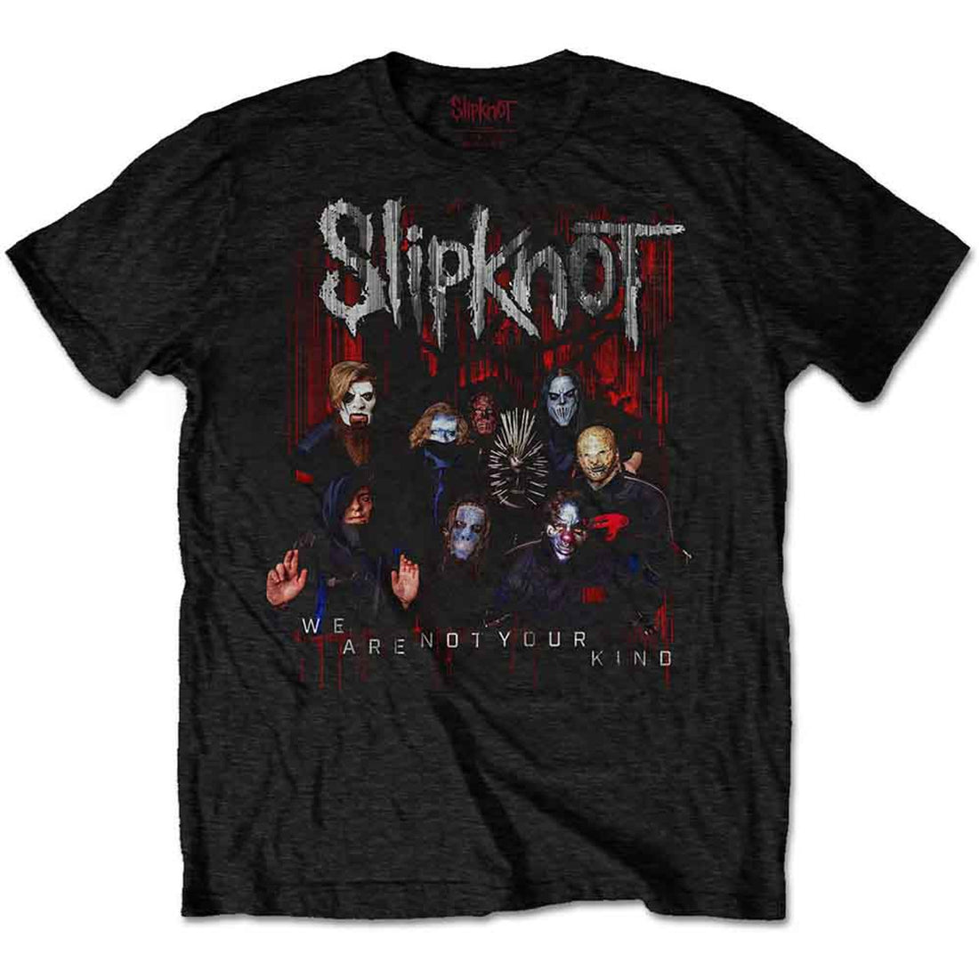 Slipknot Unisex T-Shirt: WANYK Group Photo (Black) (Back Print)