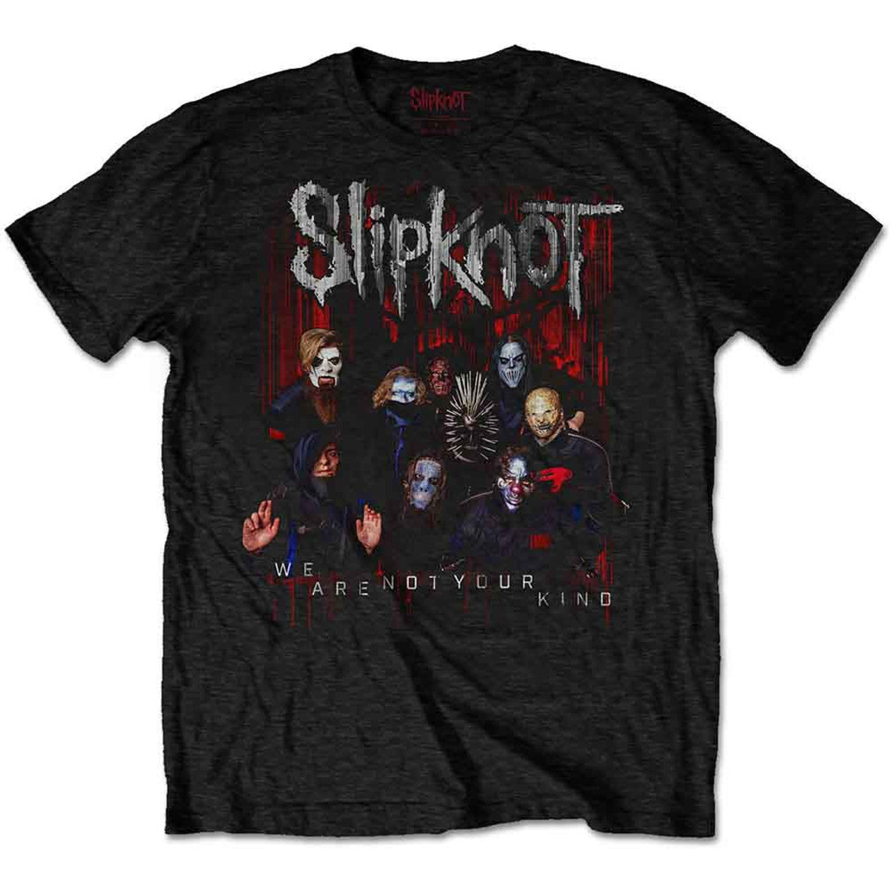 Slipknot Unisex T-Shirt: WANYK Group Photo (Black) (Back Print) 