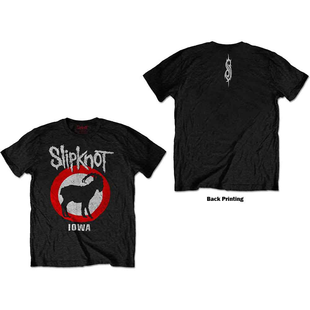 Slipknot Unisex T-Shirt: Iowa Goat (Black) (Back Print) 