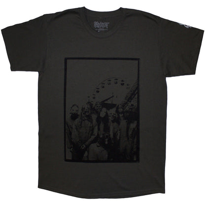 Slipknot Unisex T-Shirt: Amusement Park (Charcoal Grey) (Back Print &amp; Sleeve Print)