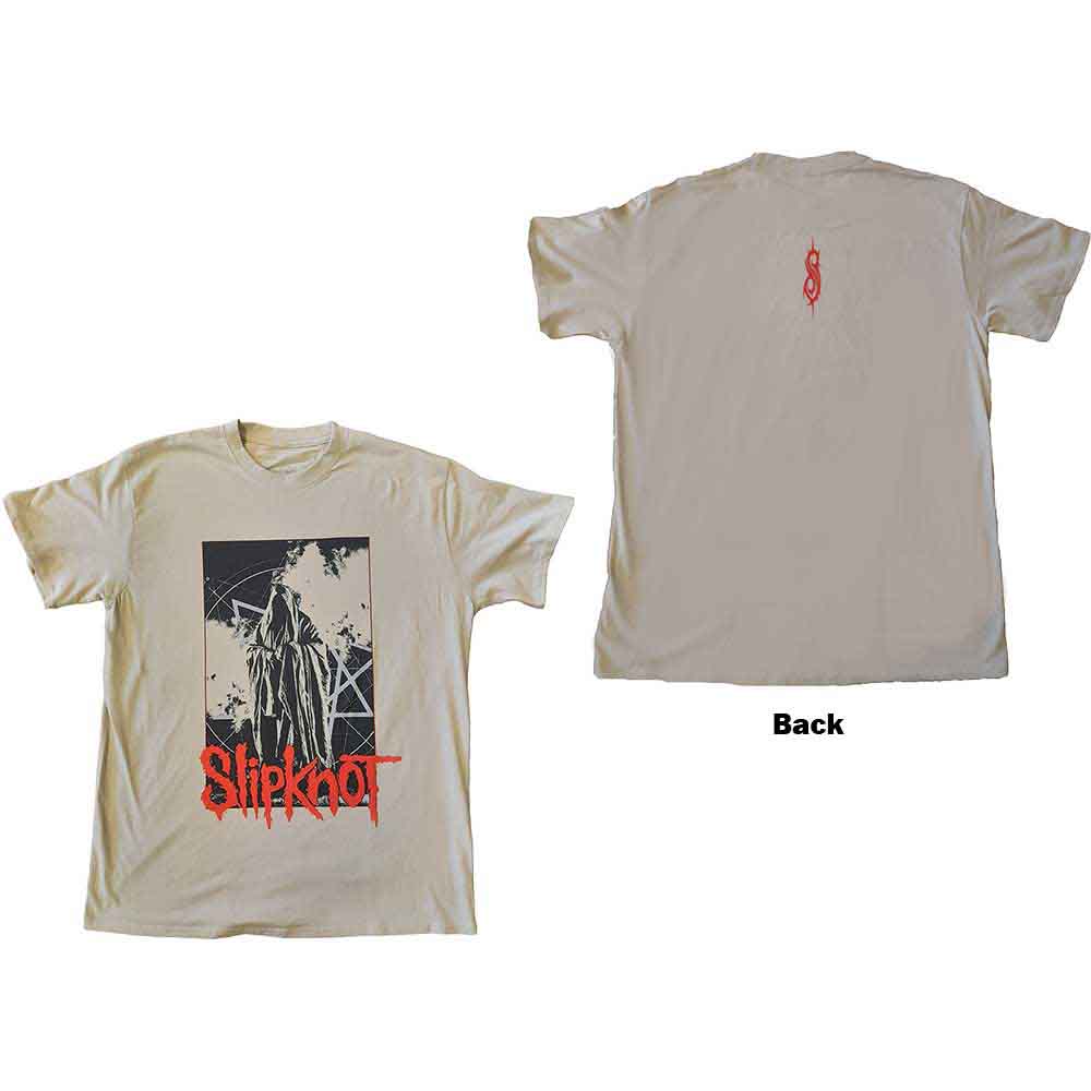 Slipknot Unisex T-Shirt: Sid Photo (Sand) (Back Print)