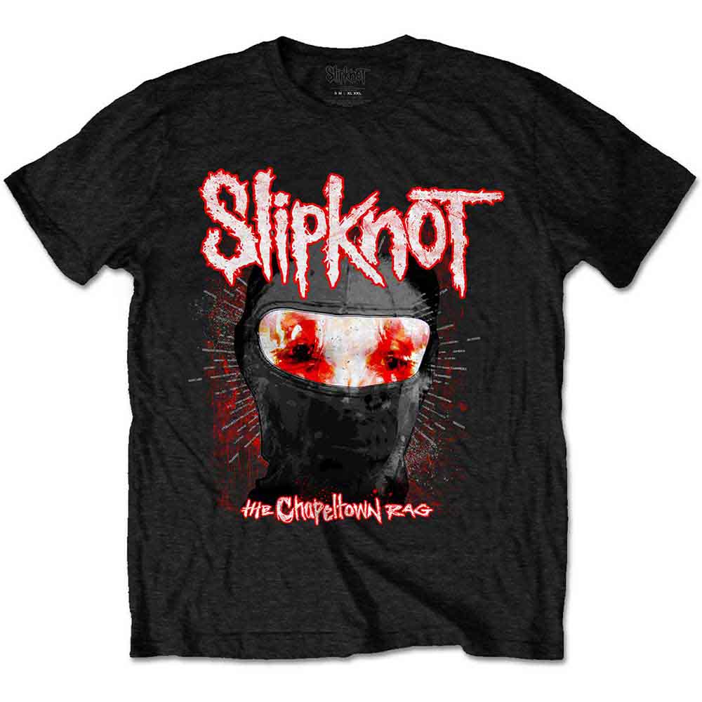 Slipknot Unisex T-Shirt: Chapeltown Rag Mask (Black) (Back Print)