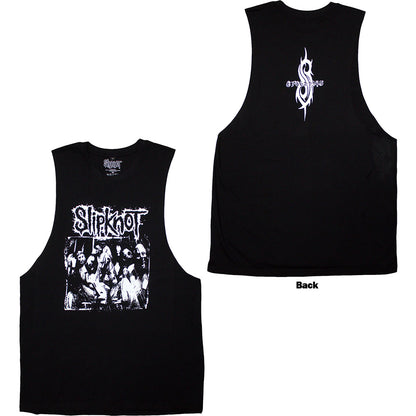 Slipknot Unisex Vest T-Shirt: Album Splatter (Black) (Back Print)