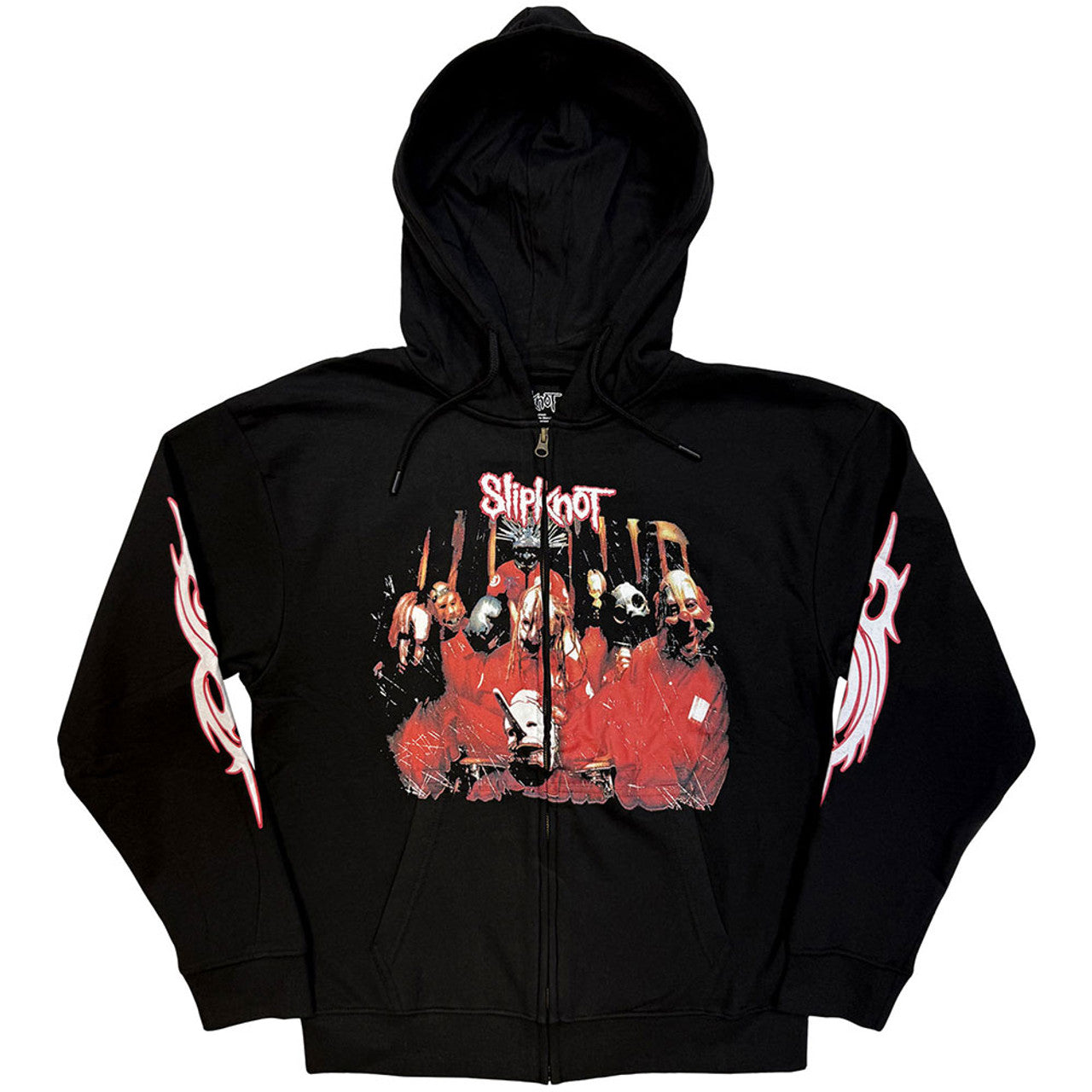 Slipknot Unisex Zipped Hoodie: Spit It Out (Black) (Back Print) 