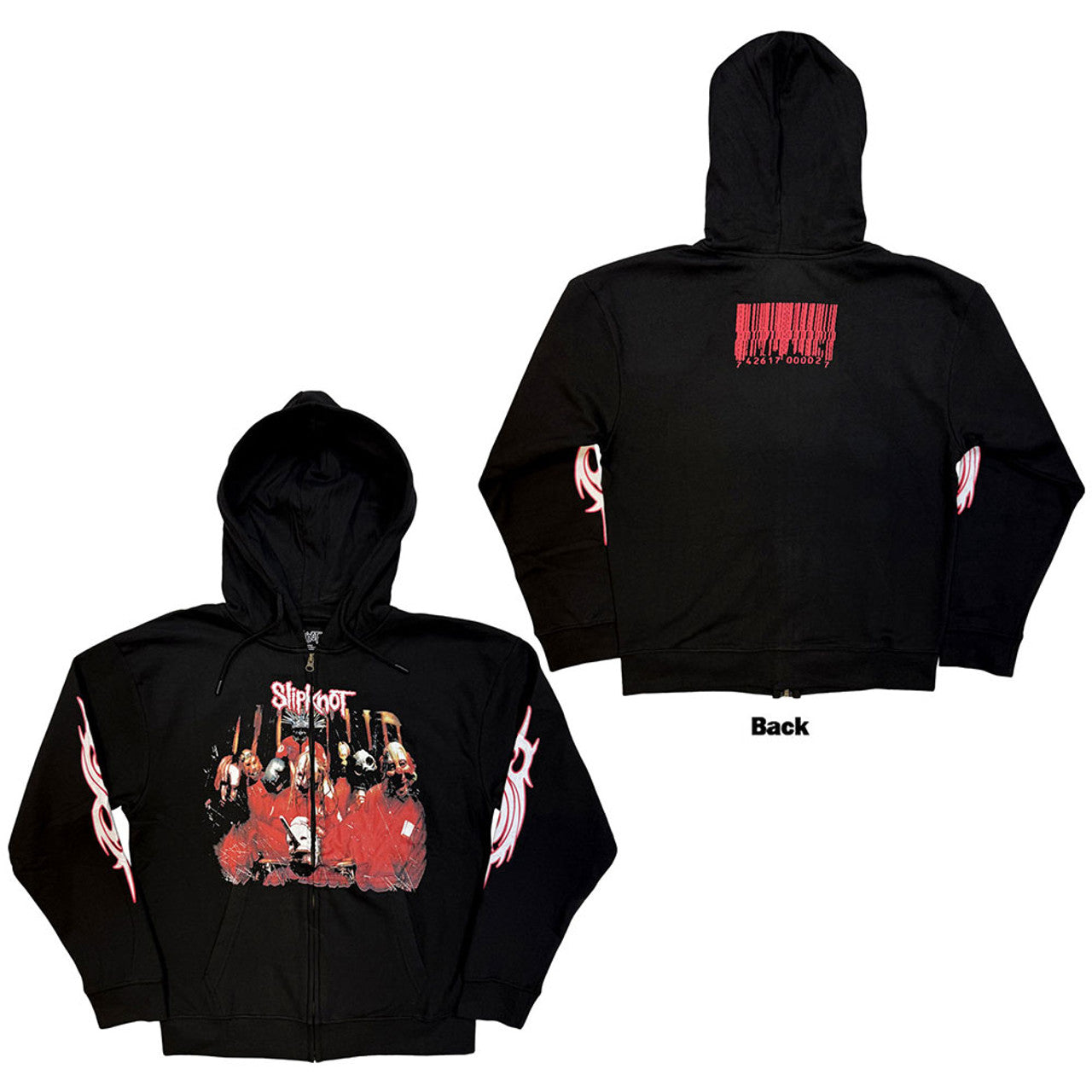 Slipknot Unisex Zipped Hoodie: Spit It Out (Black) (Back Print) 