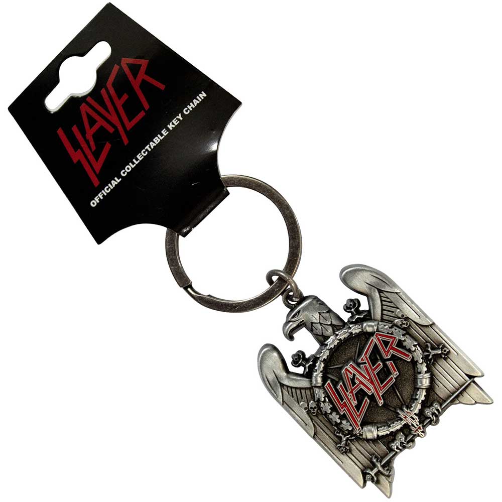 Slayer Keychain: Silver Eagle v2 (Oxidised Chrome Relief With Red High ...
