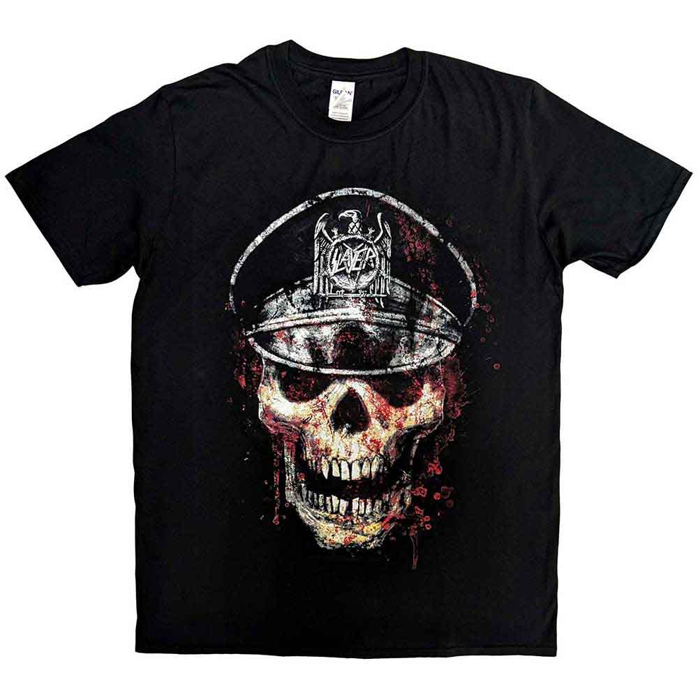 Slayer Unisex T-Shirt: Skull Hat (Black) 
