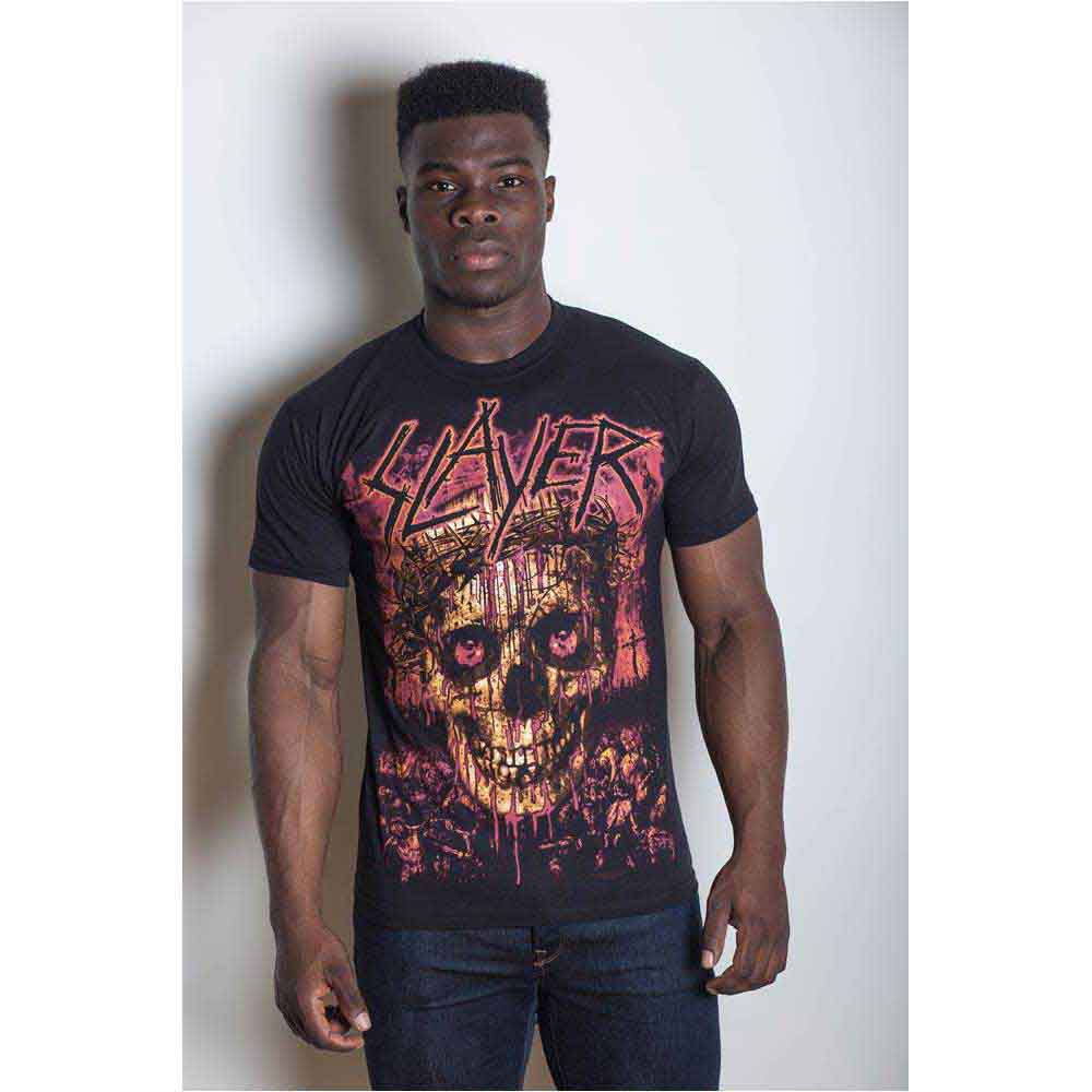 Slayer Unisex T-Shirt: Crowned Skull (Black) 