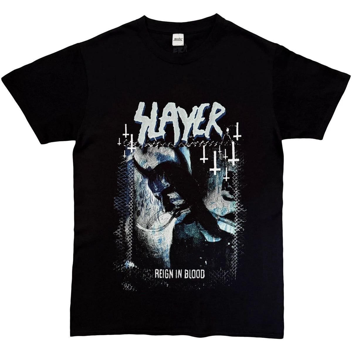 Slayer Unisex T-Shirt: Horned Cool Tone Reign In Blood (Black)