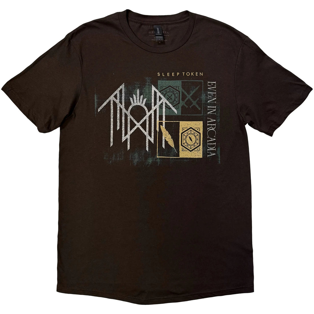 Sleep Token Unisex T-Shirt: Even In Arcadia Symbols (Brown)