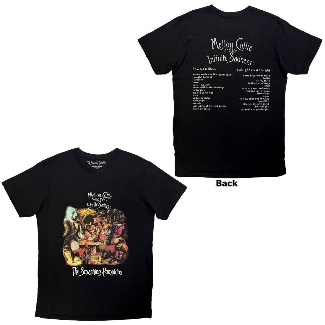 The Smashing Pumpkins Unisex Premium Carbon T-Shirt: Mellon Collie Animals (Black) (Back Print)