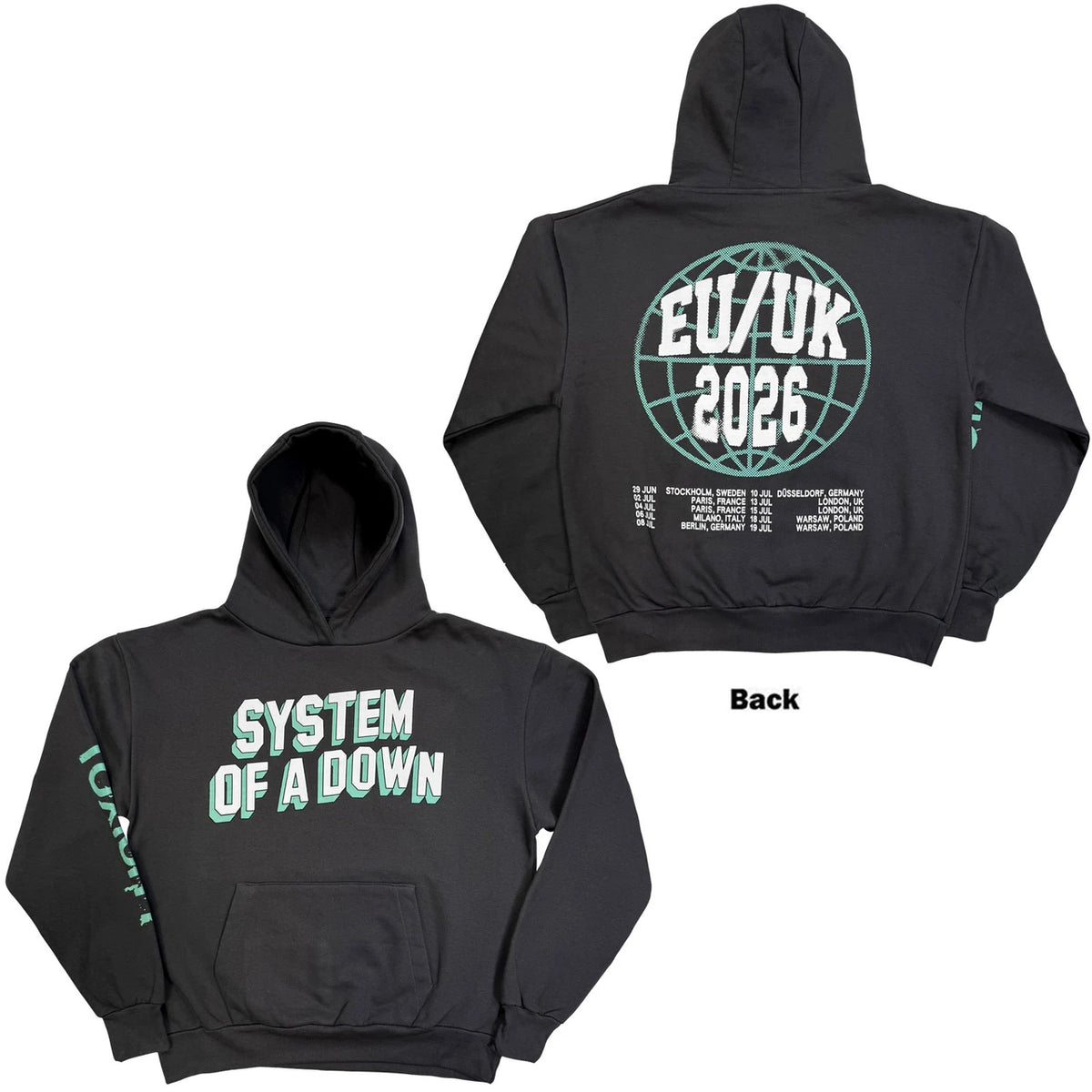 System Of A Down Unisex Pullover Hoodie: Hollywood Logo Tour &