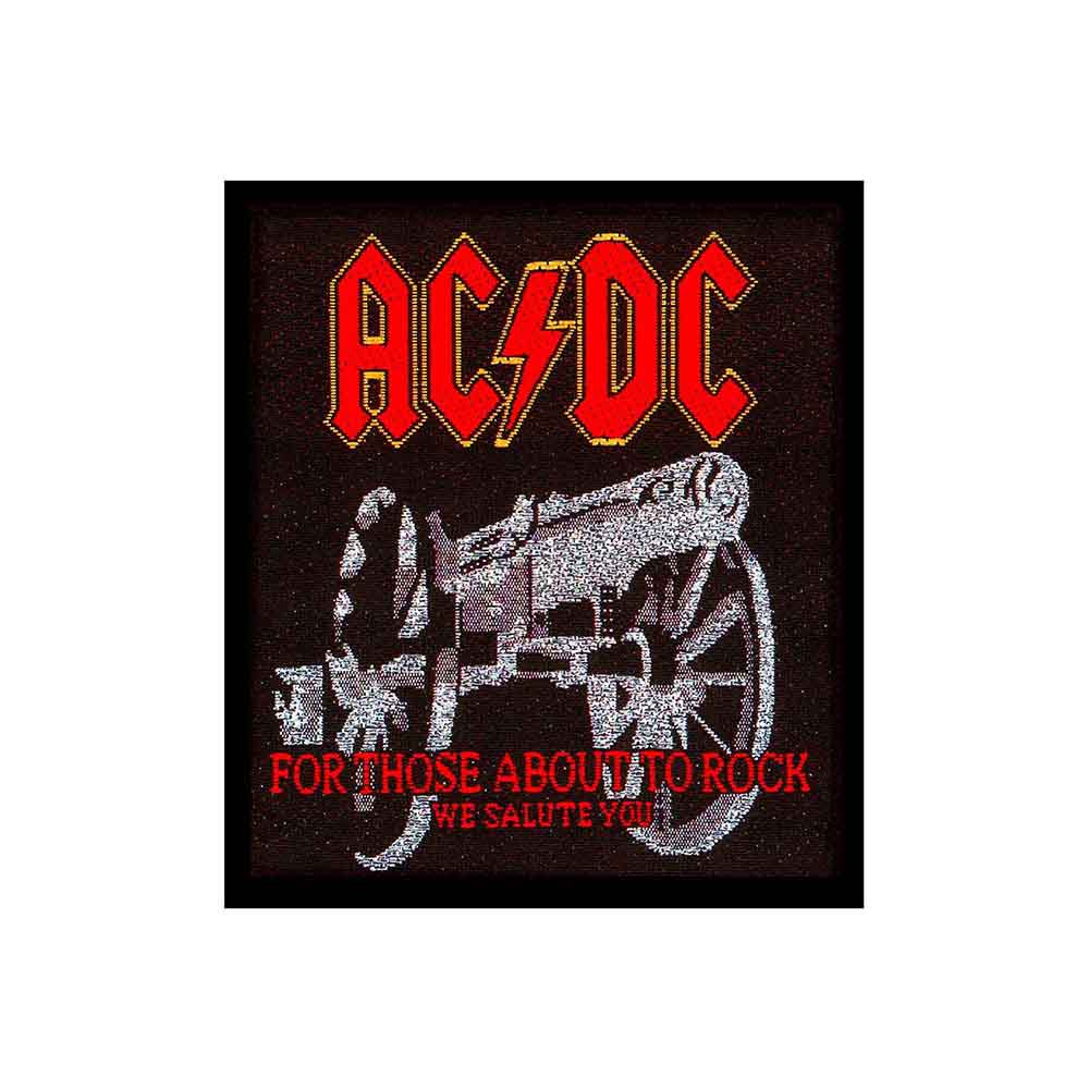 AC/DC Standard Patch: For those about to Rock (Red) (Glitter) 