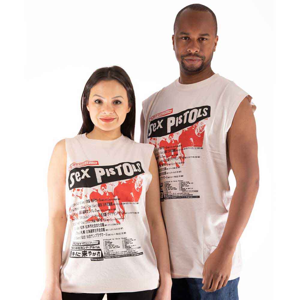 The Sex Pistols Unisex Tank T-Shirt: Filthy Lucre (Natural) (Embellished) 