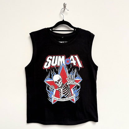 Sum 41 Unisex Tank T-Shirt: All Killer No Filler Skeleton (Black)