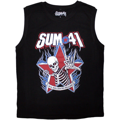 Sum 41 Unisex Tank T-Shirt: All Killer No Filler Skeleton (Black)